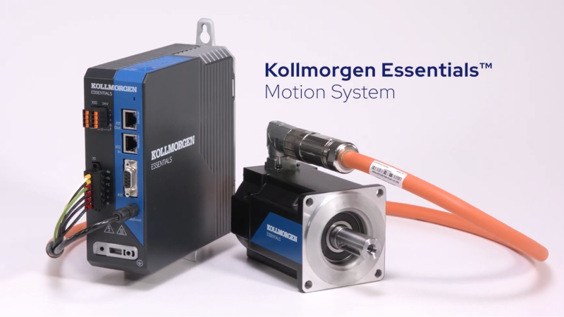 Kollmorgen launches its Essentials motion‑control system, combining a servo motor, servo drive, and a single power/data cable to simplify setup and reduce cost