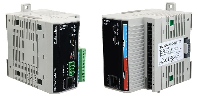 The Mini PLCs have many discrete and analog I/O options.