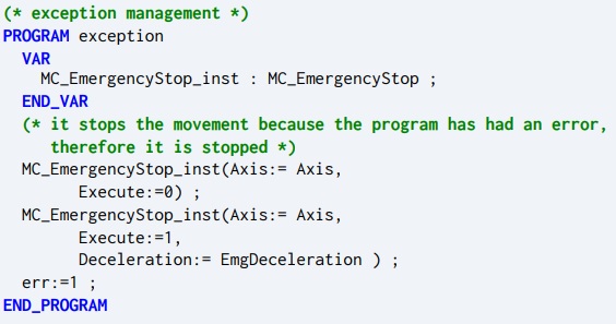 Figure 5. Exception management program.
