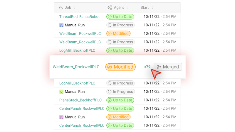 DeviceLink automatically detects and proactively notifies users about machine-level program modifications via in-app alerts or email