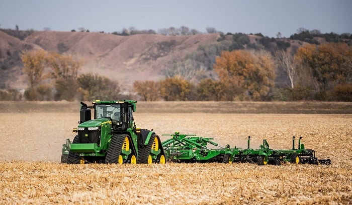 The large 9RX tractor for tilling and open field operations.