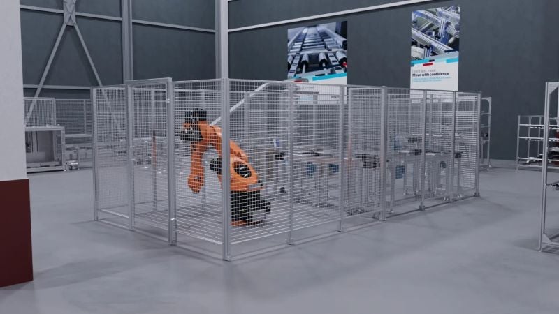 Bosch Rexroth’s EcoSafe portfolio has been updated to enable the flexible and rapid deployment of safety fencing