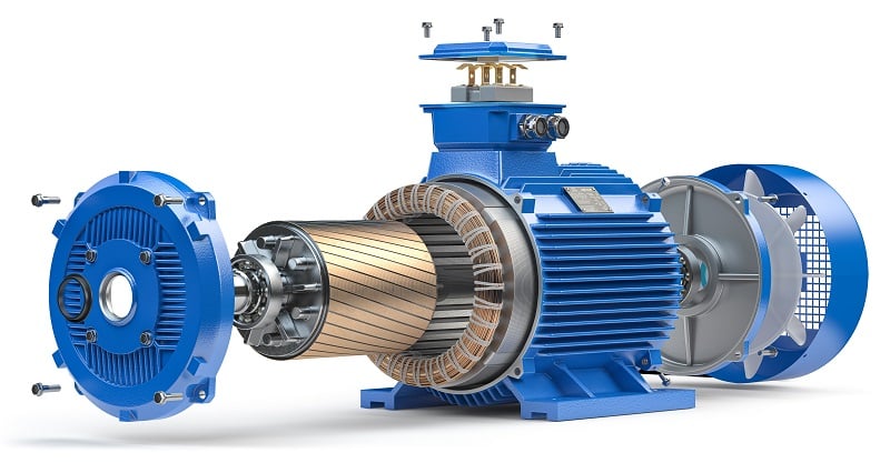 Exploded view of motor
