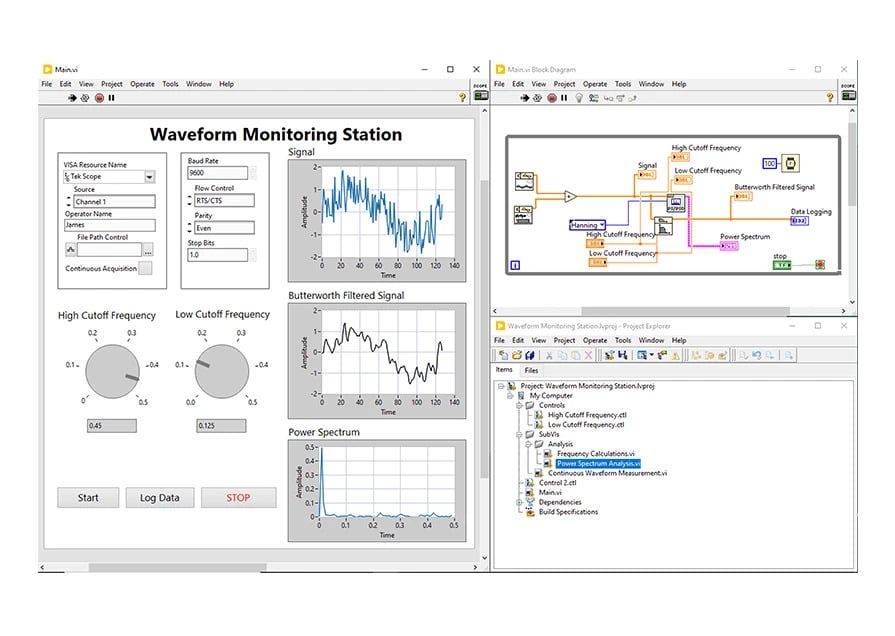 LabVIEW is a graphical programming platform for test system development