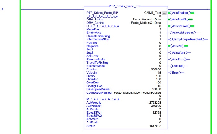  Figure 5. The add-on instruction for point-to-point commands.