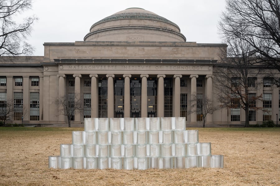 3D printed glass bricks on display at MIT