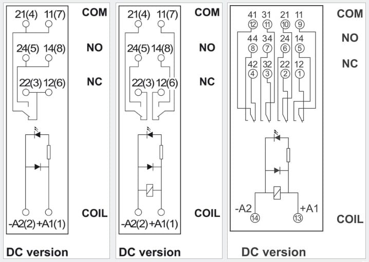 Wiring diagrams for new relays