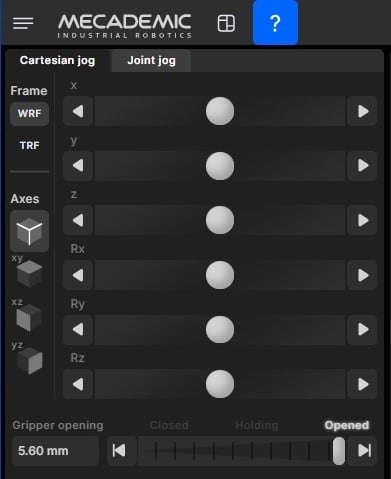  Figure 4. Jogging commands.
