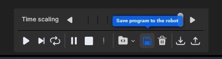  Figure 6. Saving the program to the robot.
