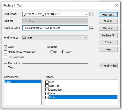 Figure 10. Replacing the old data type with a new data type.