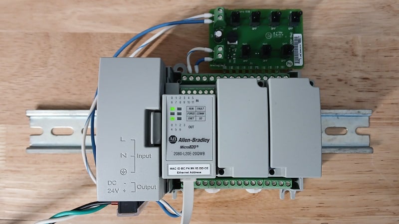  Figure 1. Micro820 with simulator I/O board.