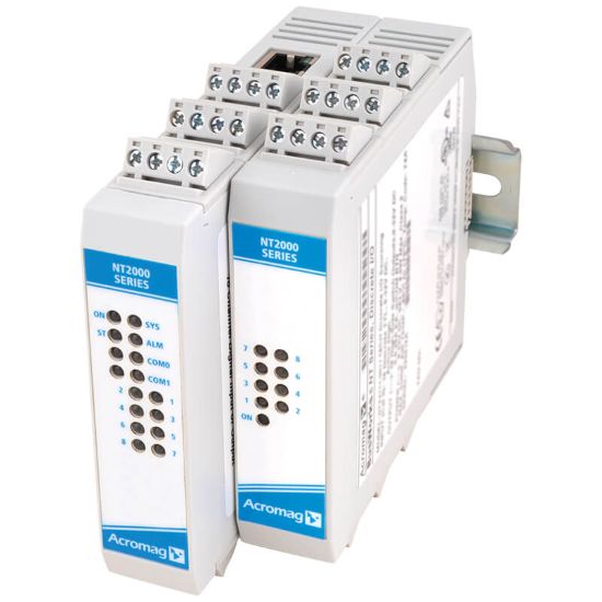 The NT2140 enables remote monitoring of AC power status across industrial systems via Ethernet and IIoT protocols