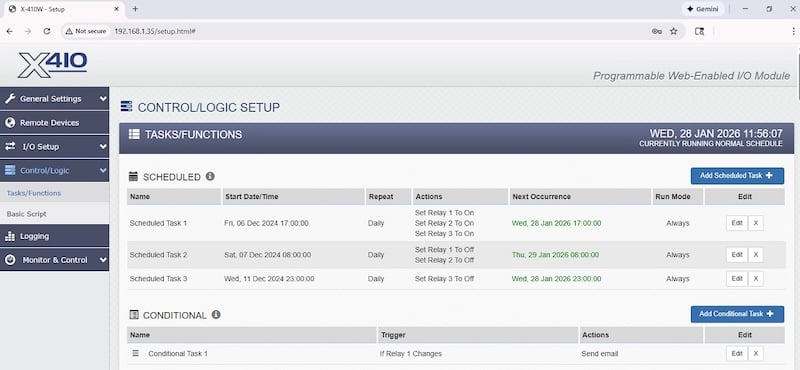 Figure 5. This web server allows some basic control logic programming.