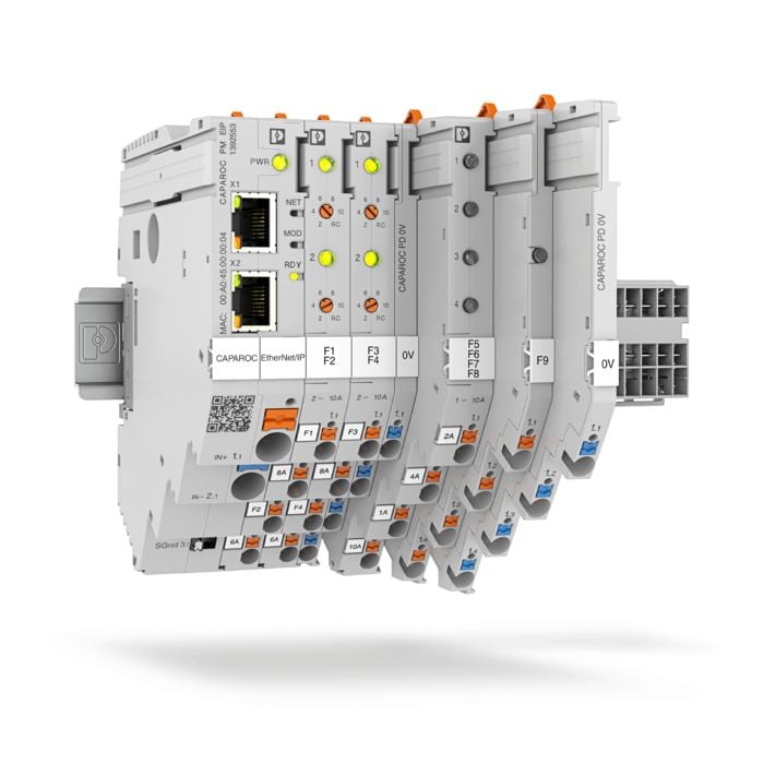 Phoenix Contact’s Caparoc circuit breaker system with the new EtherNet/IP power module