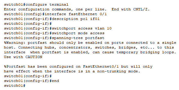 Figure 7. Adding port 1 to VLAN10.