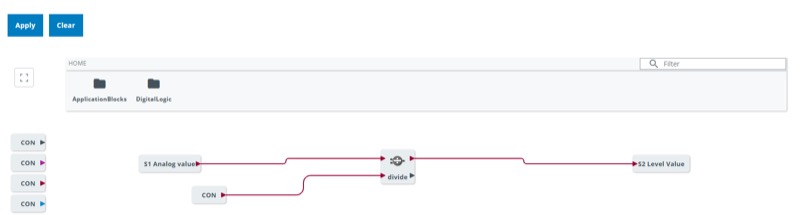 Figure 8. The compiled logic structure for driving the light with the sensor.
