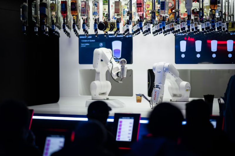 An example of a small automation project, commanding two robots