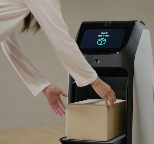 The Rookie AMR is a service robot that performs functions like package delivery