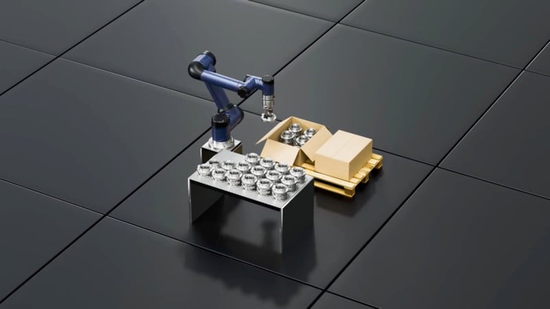 RiACT’s RiFLEX software provides customers with ready-made templates for machine tending, pick-and-place, and palletizing applications.