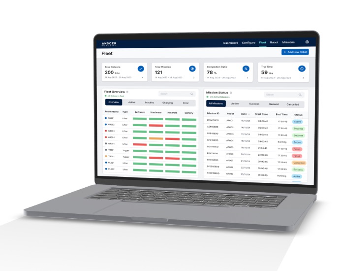 Anscer also offers its fleet management software for real-time monitoring and orchestration of multiple autonomous bot fleets.