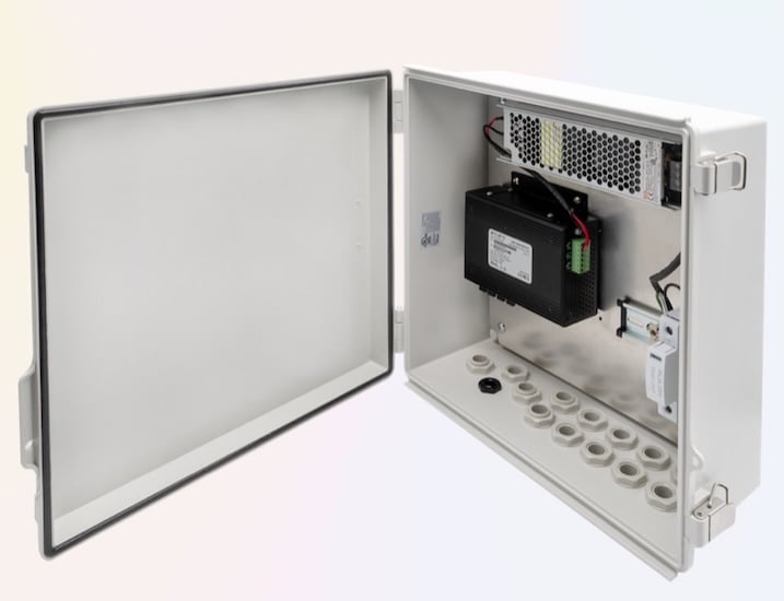 The ruggedized housing, integrated surge protection, and power supply of the LANOBOX enclosures provide an all-in-one solution.