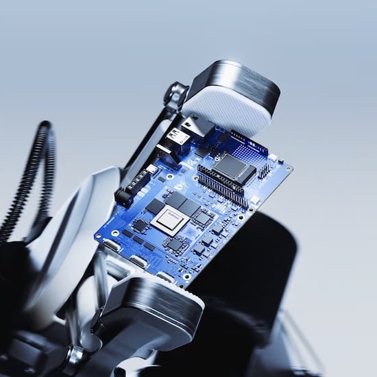 The Ventuno PC and microcontroller, showcasing its size.