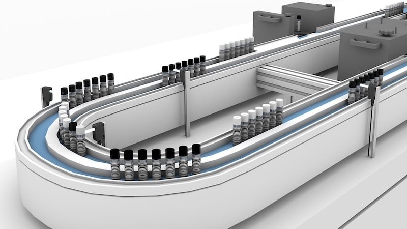 Contrast sensing on a high-speed production line.