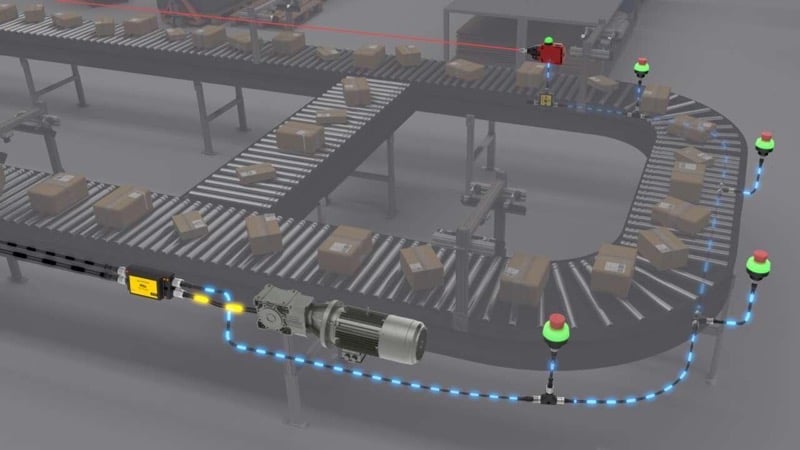 The new safety relay mounted on a machine.
