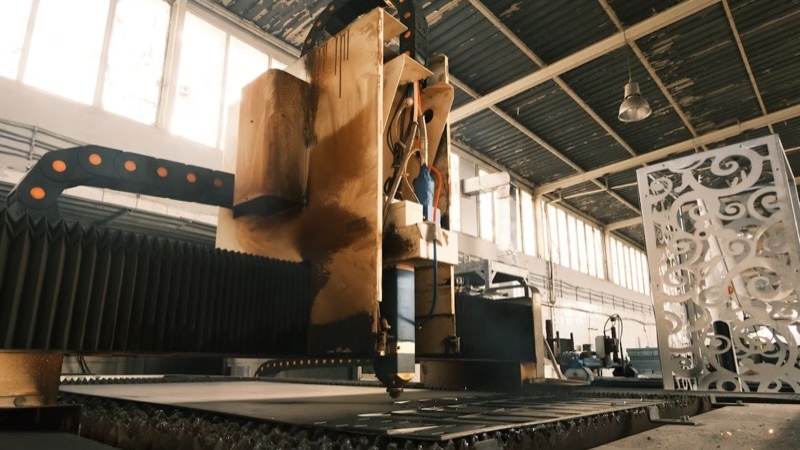 A Tabletop cutting machine that utilizes a cable track with high-flex cables