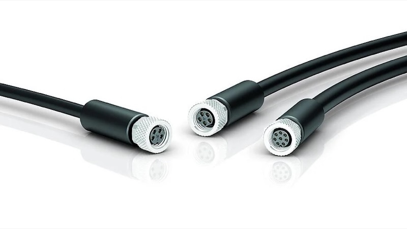 Binder’s new 360-degree shielded M8 cable connectors.