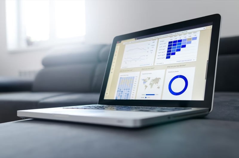 Data represented on a dashboard.
