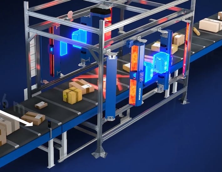 The AV7000 12K camera system scans packages from six angles.