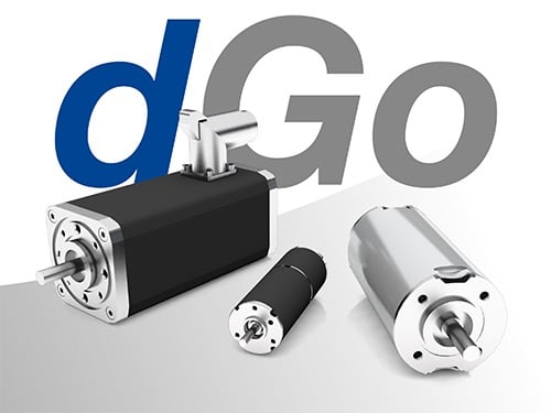 The dGo series of DC motors with integrated electronics.