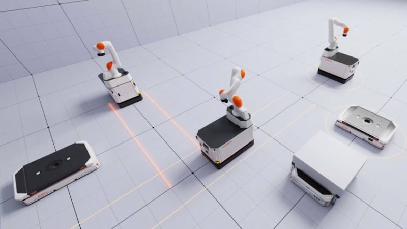 KUKA will showcase a new forklift truck and the concerted movement of carefully orchestrated mobile robots on the interoperability floor at LogiMAT 2026.