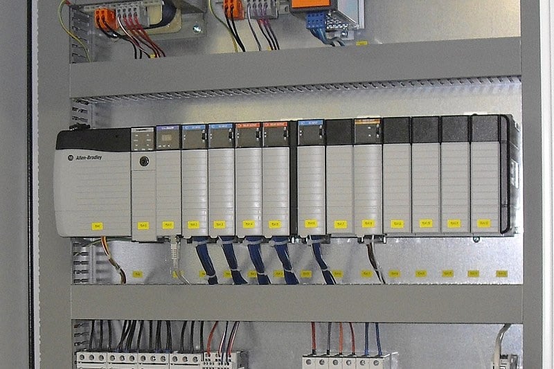 ControlLogix PLC installed in a panel.