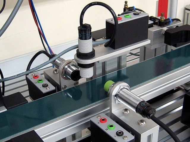 Proximity sensors detecting film.