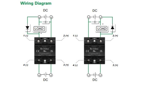 A wiring diagram for the SRP1-CC series highlights its straightforward installation process.