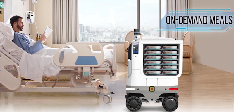 The 50 kg payload Camello+ has integrated failsafe breaks, omnidirectional wheels, an LCD touchscreen display for intuitive operation, and real-time audio and voice communication.