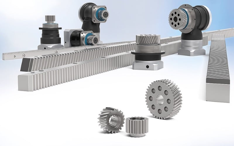 Integrated gearbox–pinion–rack components designed for high feed force, precise positioning, and flexible linear motion systems.