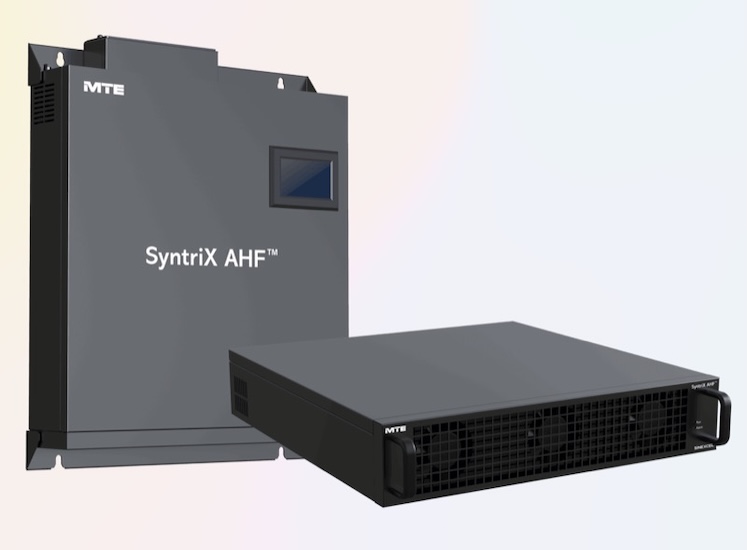 MTE’s Syntri Active Harmonic Filter has a compact, space-saving form (said to be 30% smaller than traditional systems) and provides users with rapid response monitoring at < 50 microseconds.
