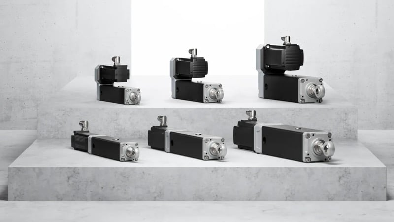 SEW-Eurodrive’s LM3S electric cylinder series provides multiple motor and mounting configurations with max force ratings up to 26 kN.