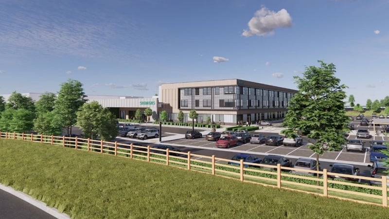 A virtually constructed image of the approach to the new £100 million facility, which will be located at Langley Park (SouthPoint Business Park).