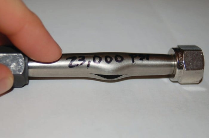 the strength of a typical instrument tube fitting