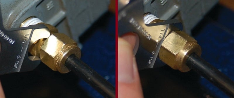 gauges under-tightened fitting