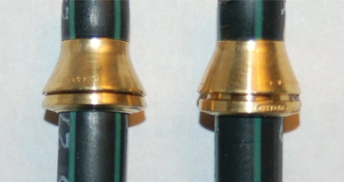 swagelok two-piece ferrule and properly swaged ferrule