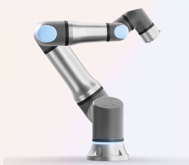 The UR18 robot features an 18 kg payload capacity suitable for larger end effectors.