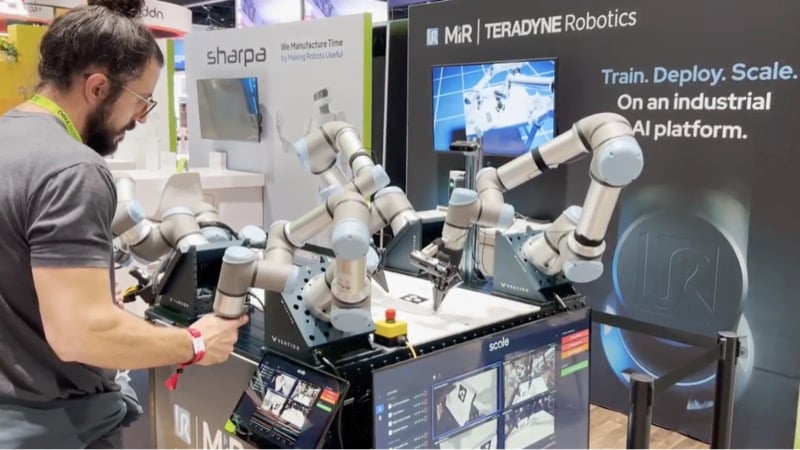 Universal Robots unveiling the UR AI Trainer at NVIDIA GTC.