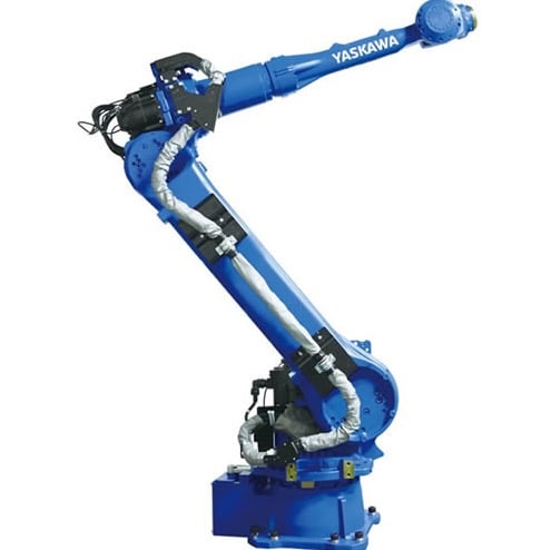 Yaskawa’s GP35L 35 kg payload industrial robot offers customers a 2538 mm horizontal and 4449 mm vertical reach.
