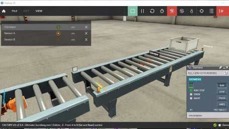 Using Factory I/O With a Virtual Siemens S7-1200 PLC
