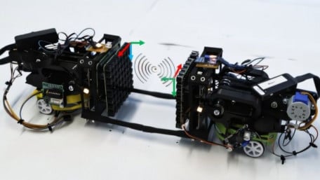 Swarm Robots Provide Contactless Transport for Small Items